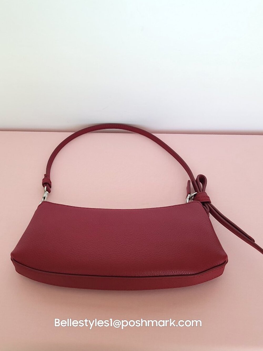 KATE SPADE Loop Pochette Pebbled Leather Mini Bag- Red Jam color⭐ - Picture 8 of 16